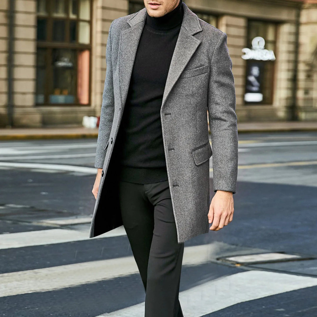 Elegant Herrkappa med Slag och Knäppning för Värme och Stil 3