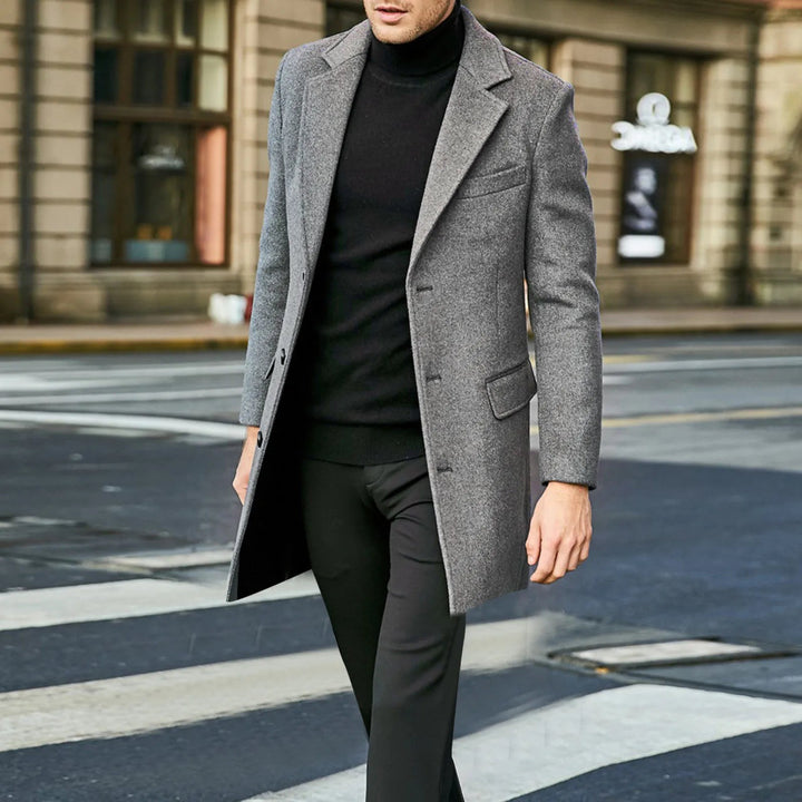 Elegant Herrkappa med Slag och Knäppning för Värme och Stil 3