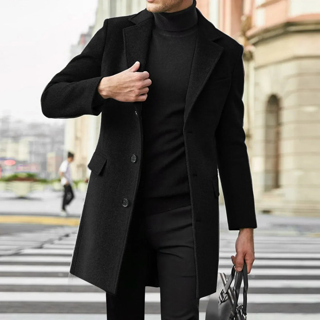 Elegant Herrkappa med Slag och Knäppning för Värme och Stil 4
