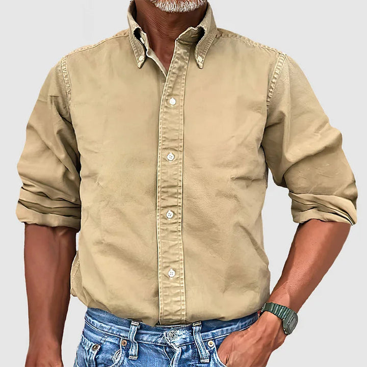 Elegant Herrskjorta | Långärmad Button-Up i 100% Bomull med Modern Design | Mångsidig Stil för Vardagsbruk 0
