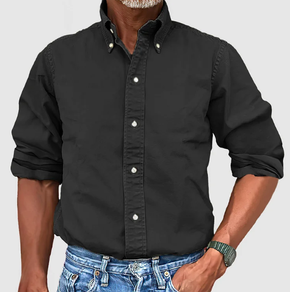 Elegant Herrskjorta | Långärmad Button-Up i 100% Bomull med Modern Design | Mångsidig Stil för Vardagsbruk 1