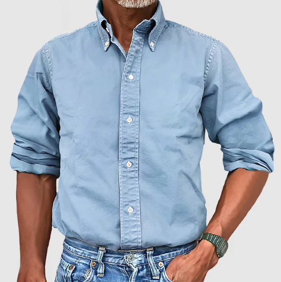 Elegant Herrskjorta | Långärmad Button-Up i 100% Bomull med Modern Design | Mångsidig Stil för Vardagsbruk 4