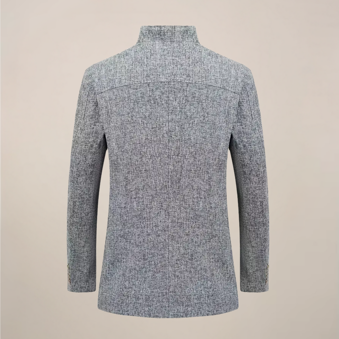Elegant Jacka med Ståkrage för Män | Modern Enkelknäppt Design med Fickor för Allt-i-ett Stil 1