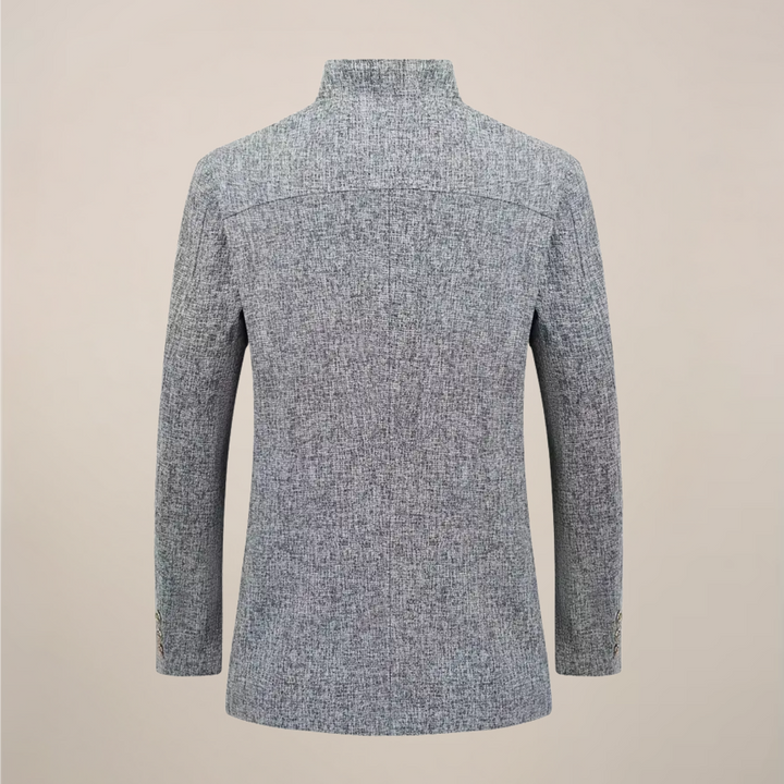 Elegant Jacka med Ståkrage för Män | Modern Enkelknäppt Design med Fickor för Allt-i-ett Stil 1
