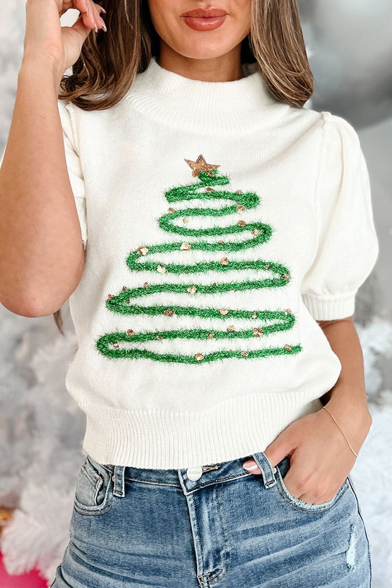 Elegant Jultröja med Turtleneck och Julgransmönster | Bekväm Festtröja för Kvinnor 0
