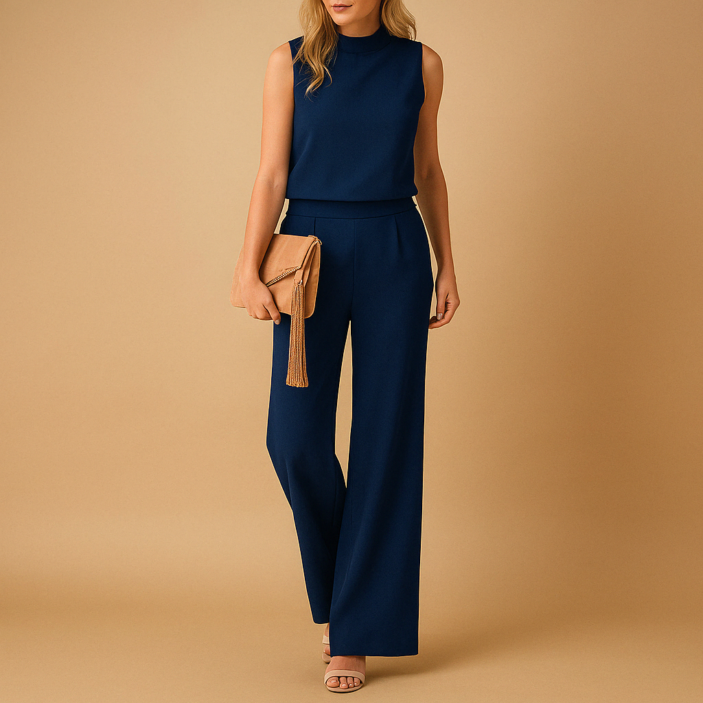 Elegant Jumpsuit | Vida Ben med Rund Halsringning | Mångsidig Passform för Alla Tillfällen 1