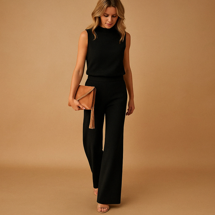 Elegant Jumpsuit | Vida Ben med Rund Halsringning | Mångsidig Passform för Alla Tillfällen 3