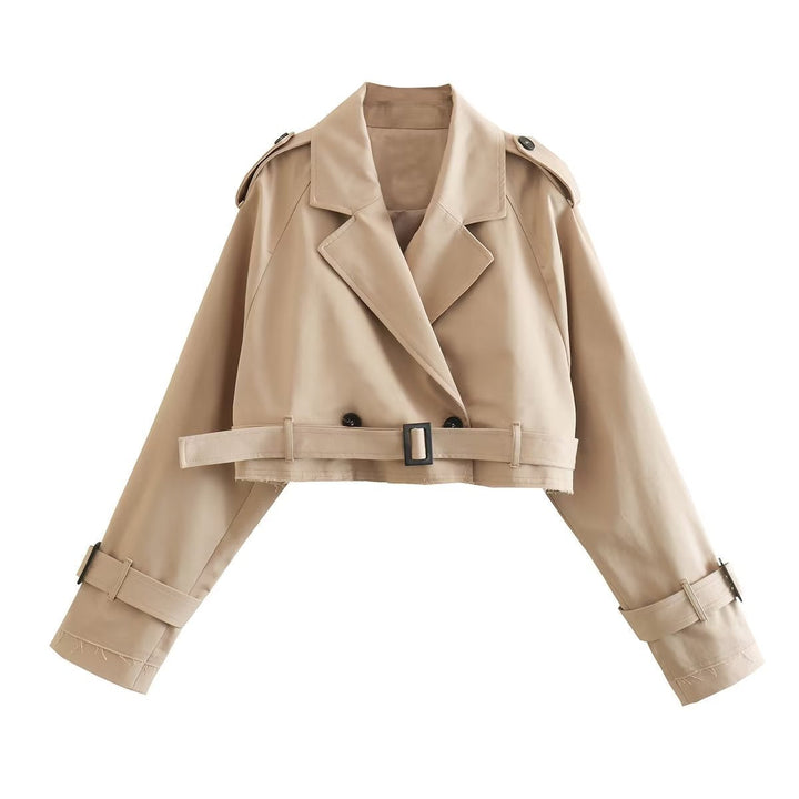 Elegant Kappa | Beskuren Trenchcoat för Kvinnor med Justerbart Midjebälte | Modern Design för Stil och Komfort 4