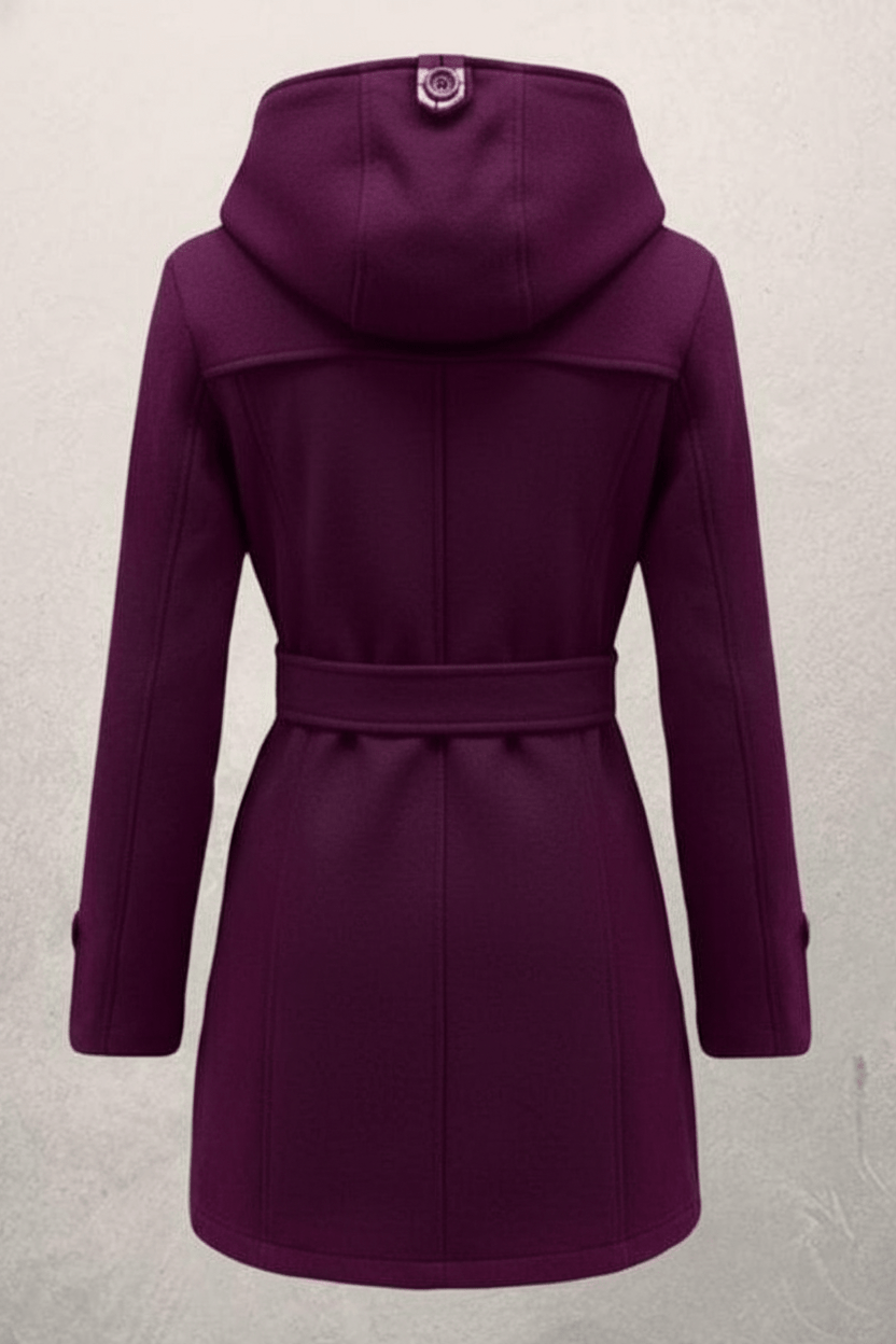 Elegant Kappa | Dubbelknäppt Huvkappa med Justerbart Bälte | Modern Design för Värme och Stil 2