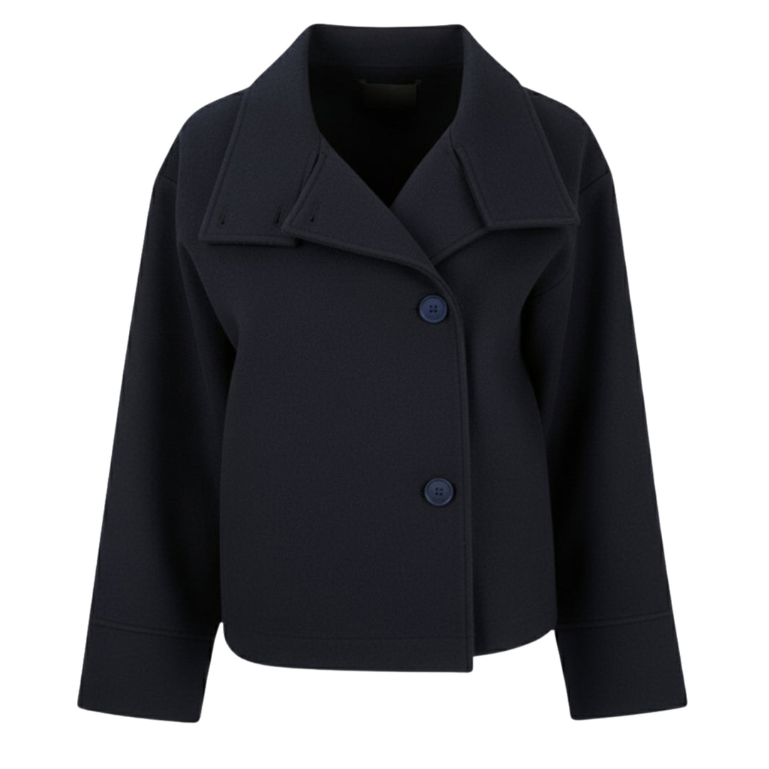 Elegant Kappa | Kort Dubbelknäppt Kappa med Lyxigt Tyg | Mångsidig Stil för Alla Tillfällen 0