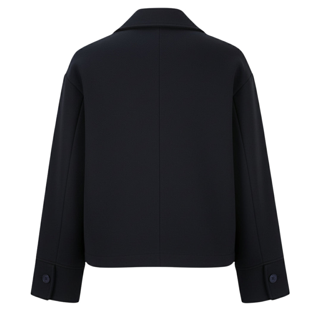 Elegant Kappa | Kort Dubbelknäppt Kappa med Lyxigt Tyg | Mångsidig Stil för Alla Tillfällen 2