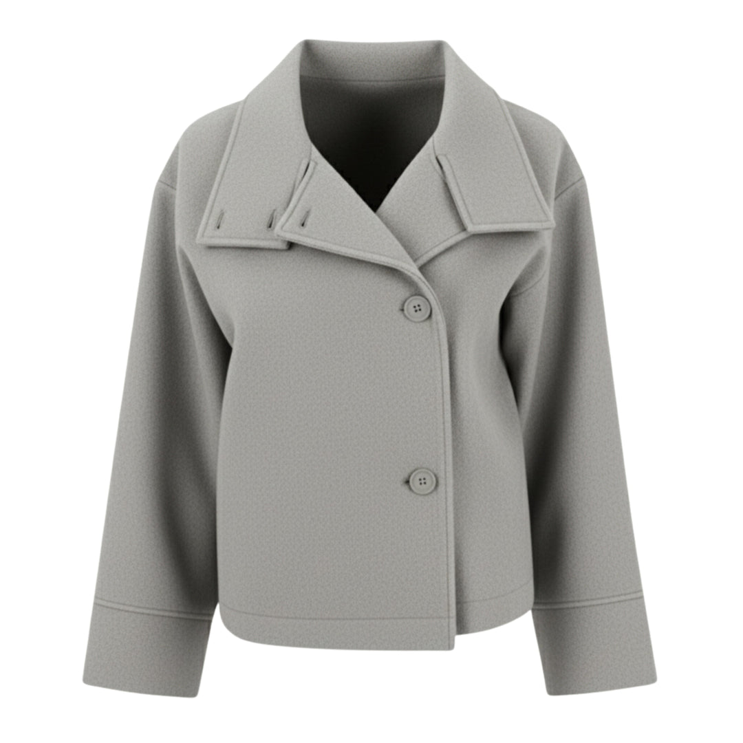 Elegant Kappa | Kort Dubbelknäppt Kappa med Lyxigt Tyg | Mångsidig Stil för Alla Tillfällen 6