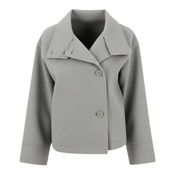 Elegant Kappa | Kort Dubbelknäppt Kappa med Lyxigt Tyg | Mångsidig Stil för Alla Tillfällen 6