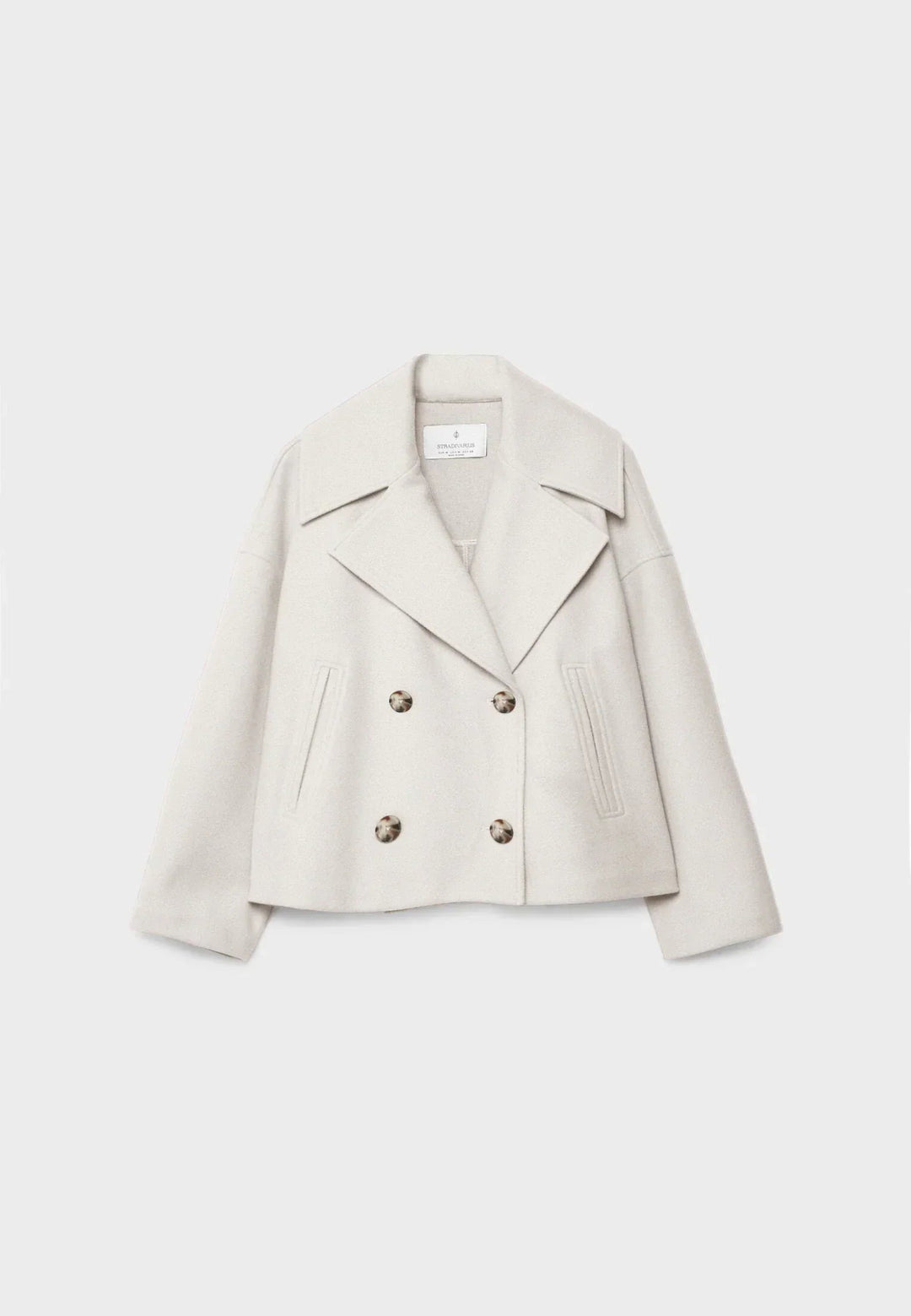 Elegant Kappa | Kort Kappa för Kvinnor med Bred Slag och Tvåradig Knapp | Perfekt för Vardags och Kvällsbruk 0