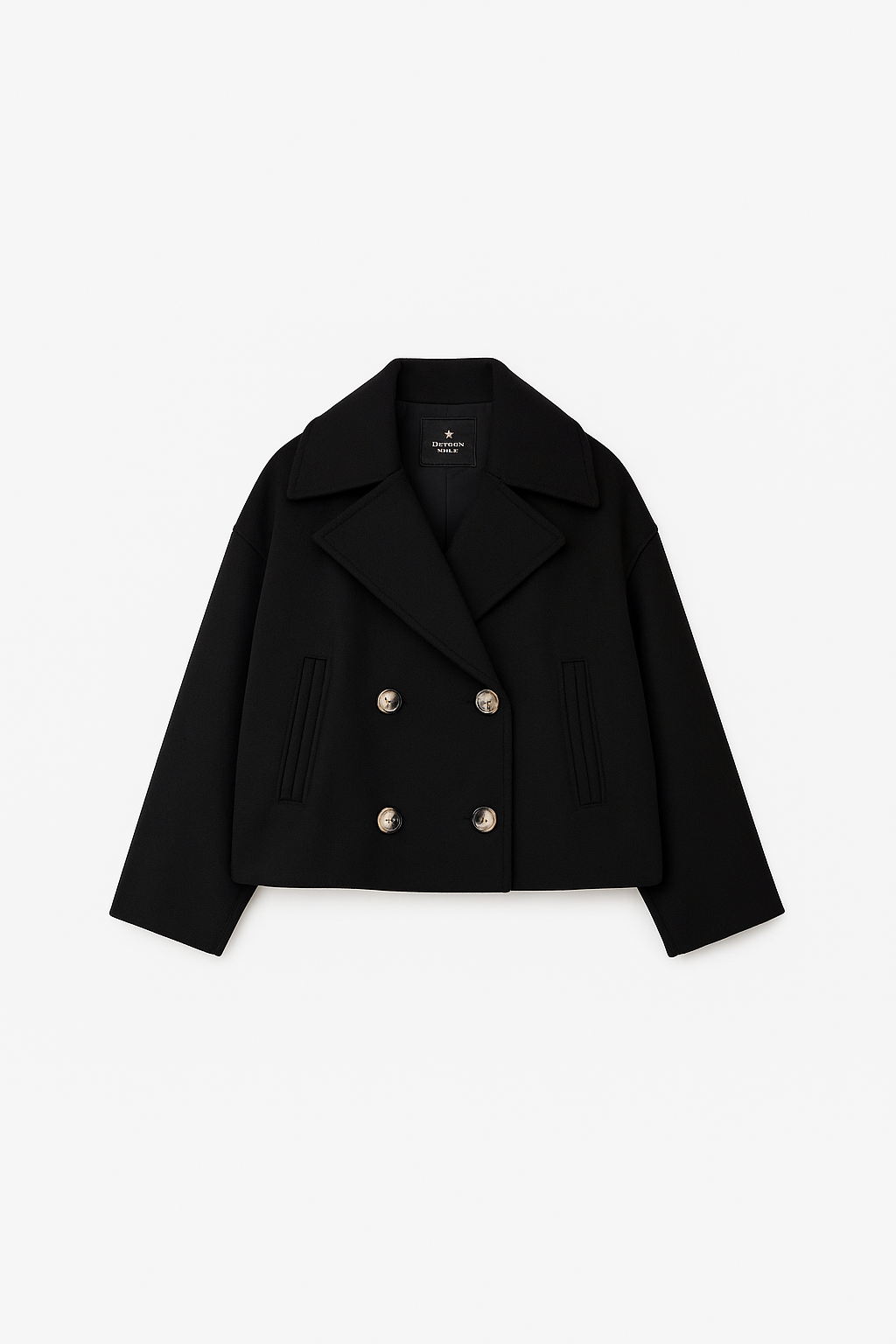 Elegant Kappa | Kort Kappa för Kvinnor med Bred Slag och Tvåradig Knapp | Perfekt för Vardags och Kvällsbruk 2