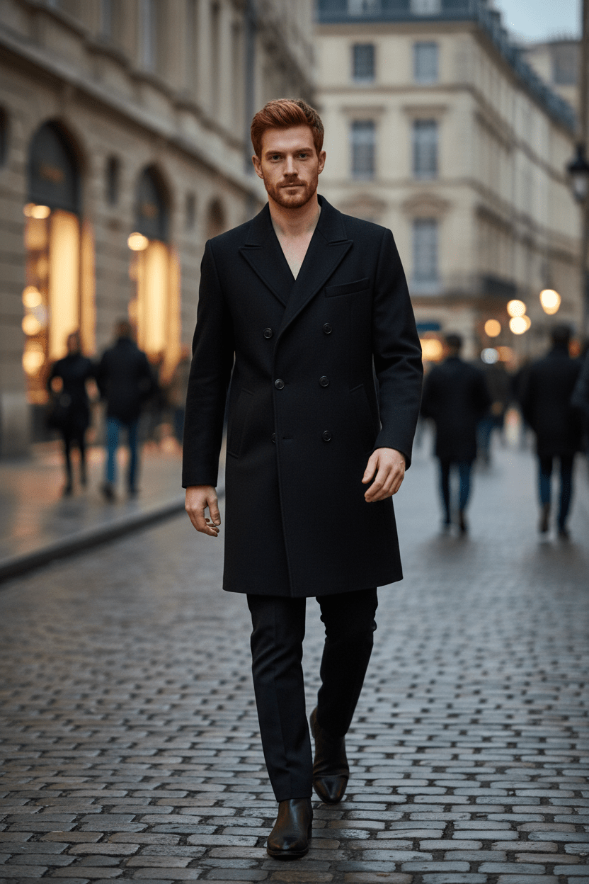 Elegant Kappa för Män | Dubbelknäppt Design med Hållbar Polyester för Mångsidighet 4