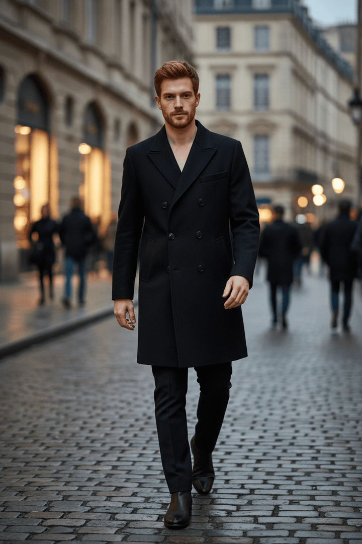 Elegant Kappa för Män | Dubbelknäppt Design med Hållbar Polyester för Mångsidighet 4