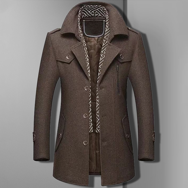 Elegant Kappa för Män | Vadderad med Sjalkrage för Värme och Stil 1