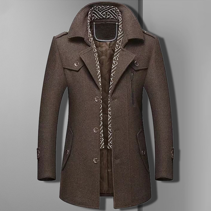 Elegant Kappa för Män | Vadderad med Sjalkrage för Värme och Stil 1