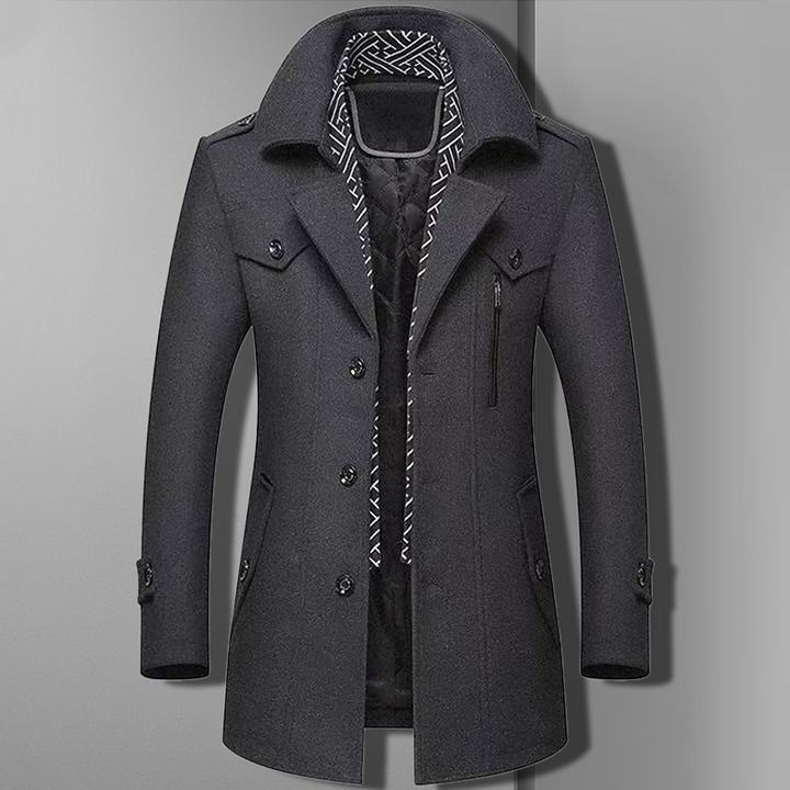 Elegant Kappa för Män | Vadderad med Sjalkrage för Värme och Stil 2