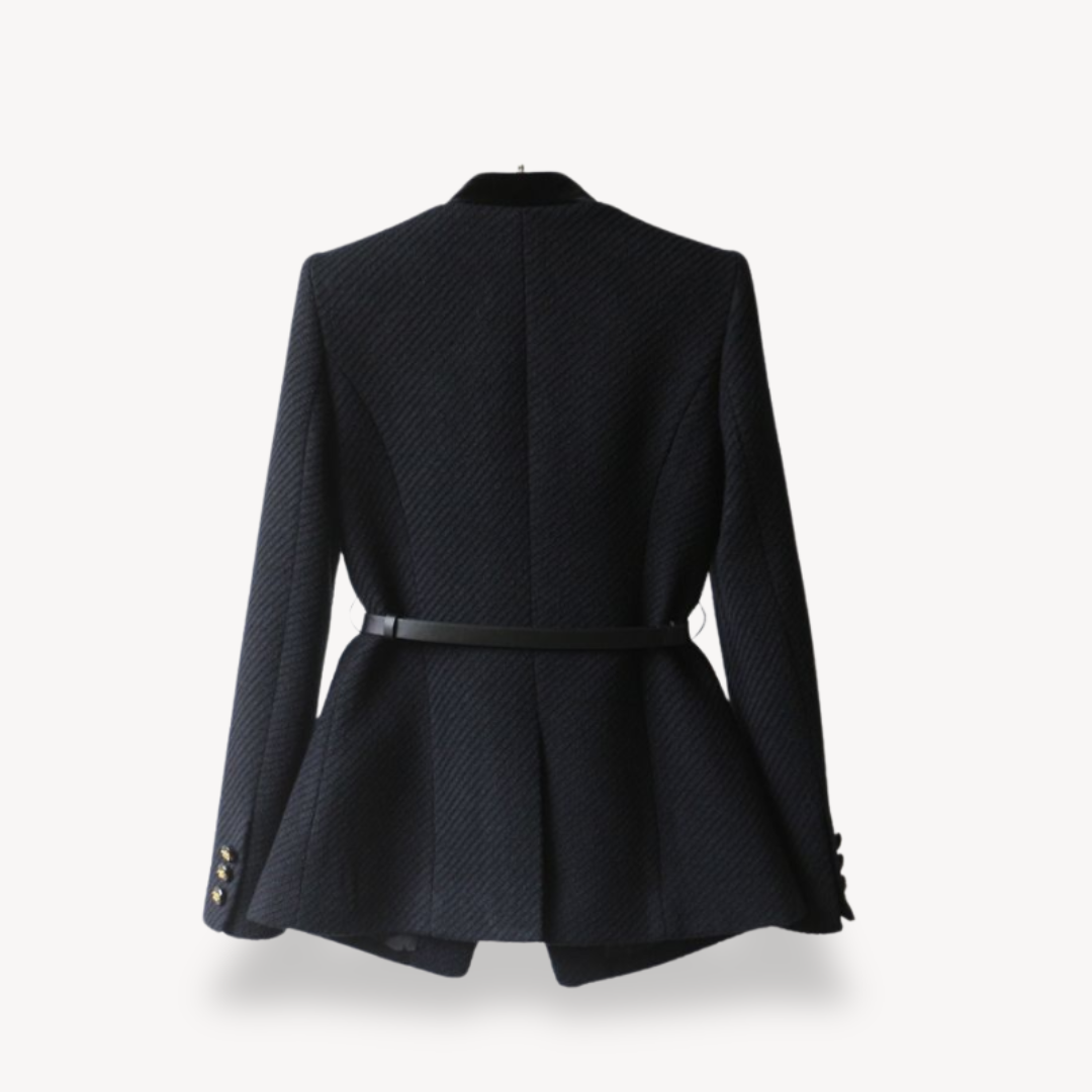 Elegant Kavaj Dam | Skräddarsydd Blazer med Sammetsdetalj för Stil och Komfort 3