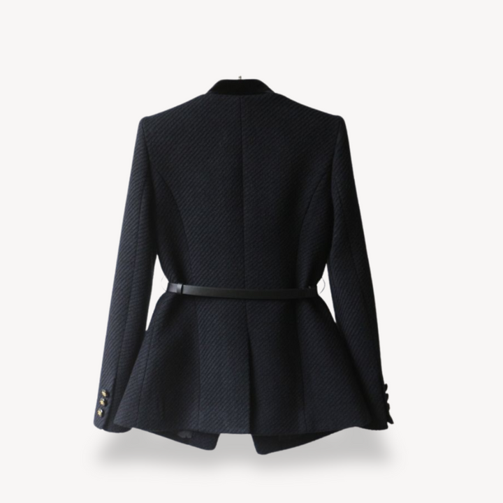 Elegant Kavaj Dam | Skräddarsydd Blazer med Sammetsdetalj för Stil och Komfort 3