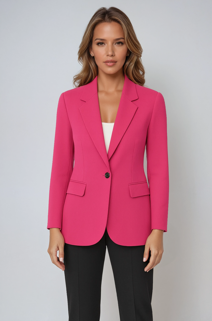 Elegant Kavaj Dam | Skräddarsydd Kavaj med Enkelknäppning &amp; Funktionella Fickor | Tidlös Design för Mångsidiga Outfits 1