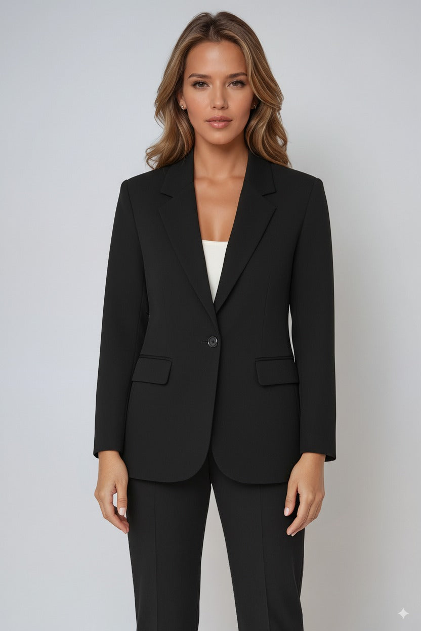 Elegant Kavaj Dam | Skräddarsydd Kavaj med Enkelknäppning &amp; Funktionella Fickor | Tidlös Design för Mångsidiga Outfits 2