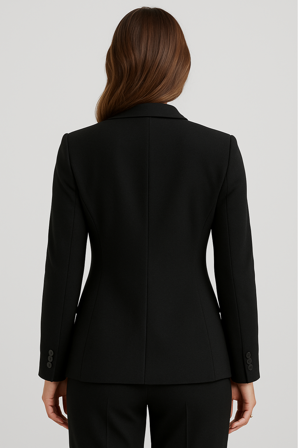 Elegant Kavaj Dam | Svart Slim Fit Enkelknäppt Kavaj för Stil och Komfort 2