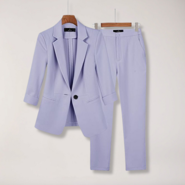 Elegant Kavaj & Byxor Set för Kvinnor med Skräddarsydd Design | Mångsidig Outfit för Kontor och Formella Tillfällen 4