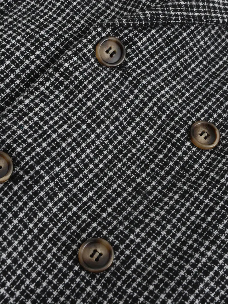 Elegant Kavaj | Rutig Dubbelknäppt Kavaj för Män med Slim Fit | Perfekt för Affärer och Sociala Tillfällen 5
