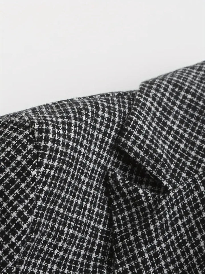 Elegant Kavaj | Rutig Dubbelknäppt Kavaj för Män med Slim Fit | Perfekt för Affärer och Sociala Tillfällen 6