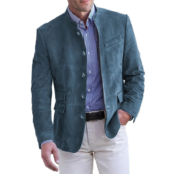 Elegant Kavaj med Ståkrage för Män - Slim Fit Design för Modern Stil 0