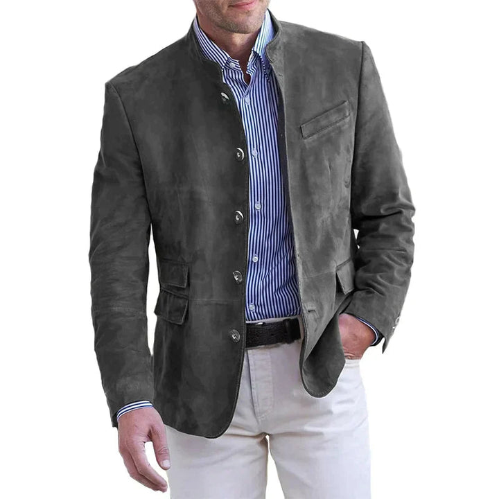 Elegant Kavaj med Ståkrage för Män - Slim Fit Design för Modern Stil 1