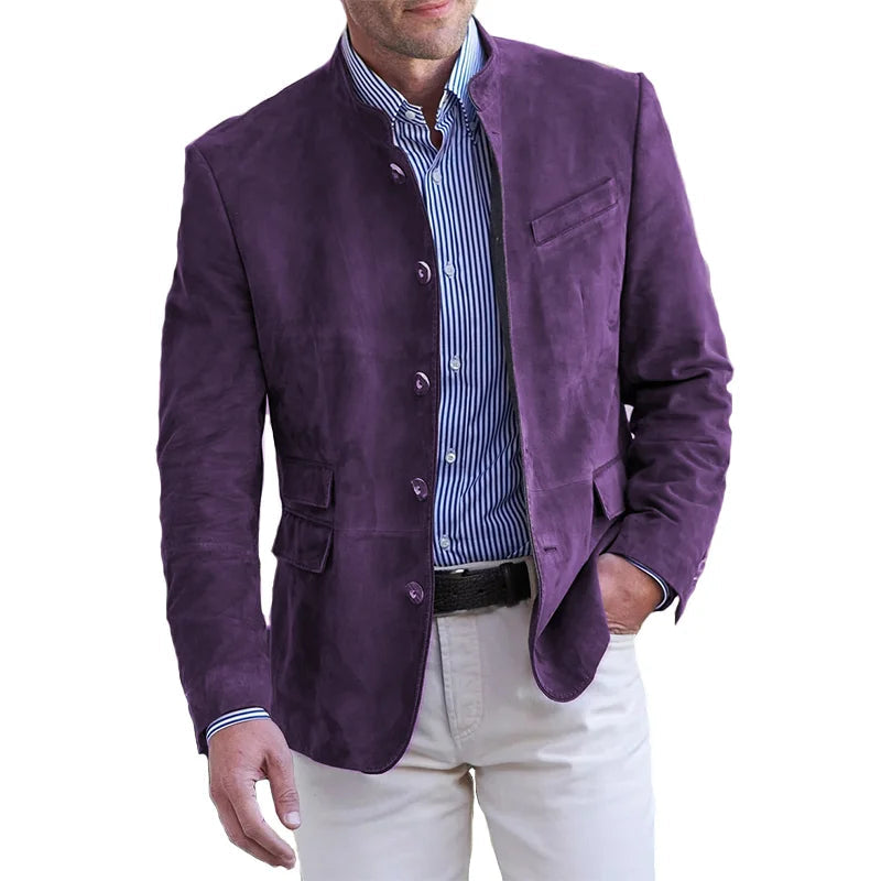Elegant Kavaj med Ståkrage för Män - Slim Fit Design för Modern Stil 2