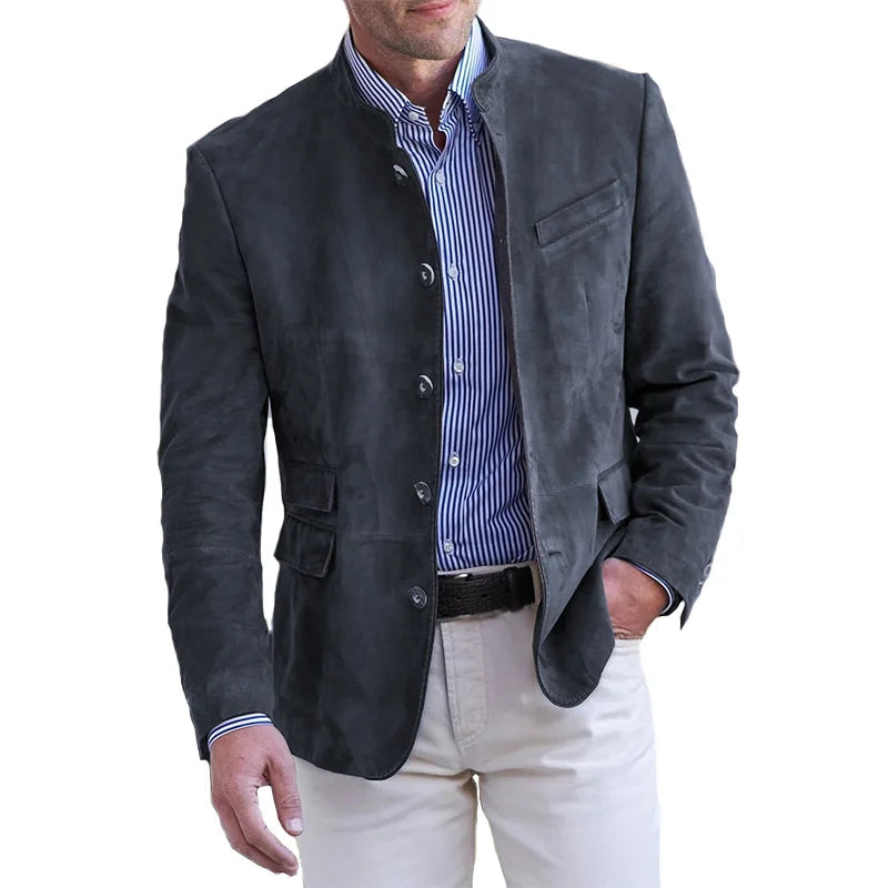 Elegant Kavaj med Ståkrage för Män - Slim Fit Design för Modern Stil 3