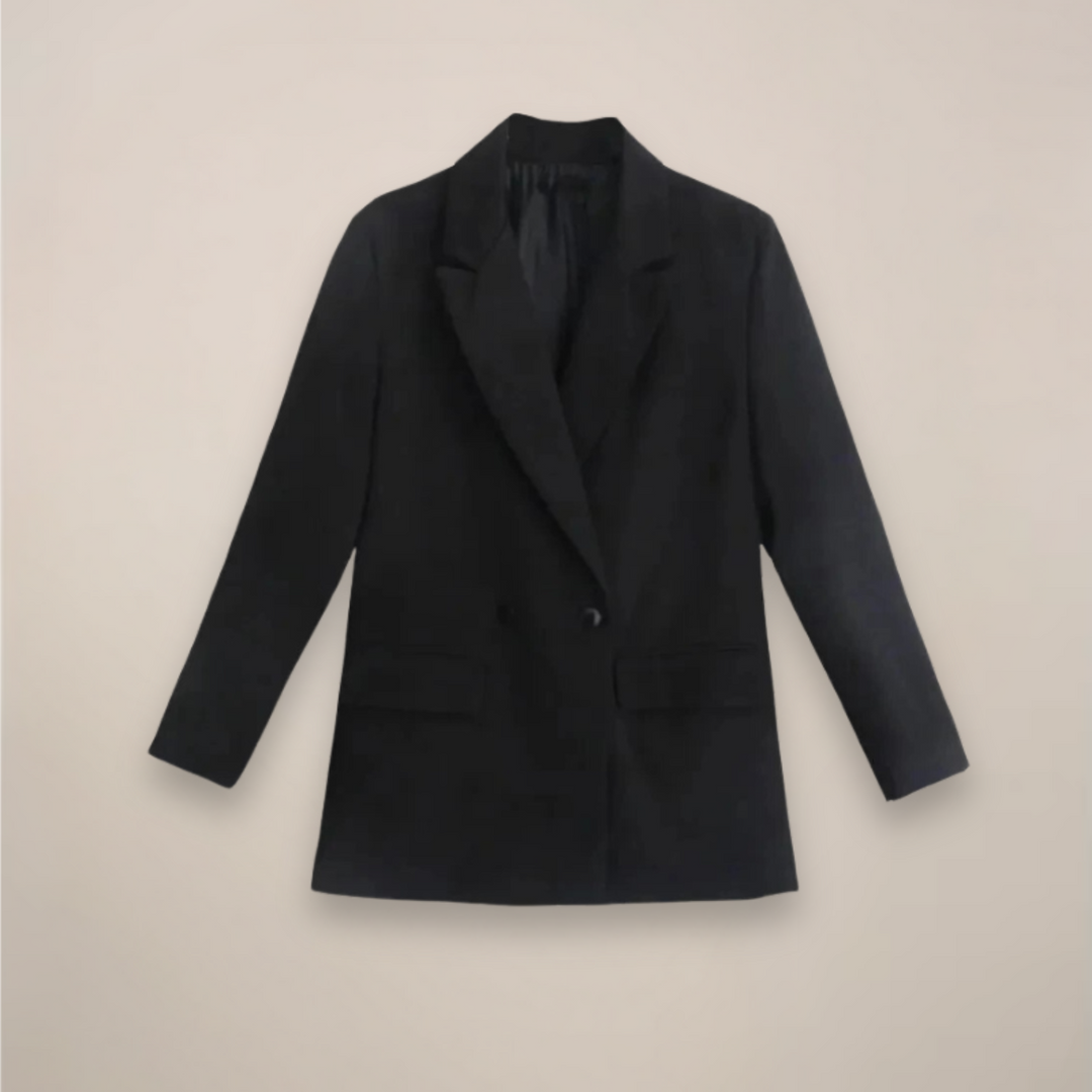 Elegant Kavajjacka Dam | Dubbelknäppt Design med Lång Siluett för Stil och Komfort 3