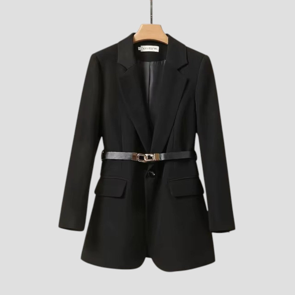 Elegant Kavajjacka Dam | Skräddarsydd Design med Bältesdetalj | Perfekt för Professionella Tillfällen 1