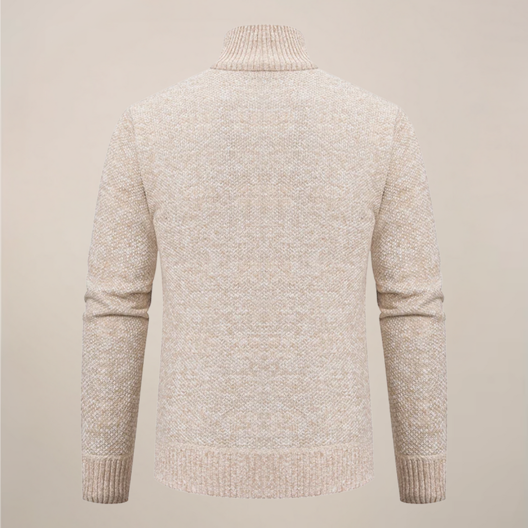 Elegant Kofta med Blixtlås och Strukturerad Krage för Män | Mångsidig Design för Komfort och Stil 1