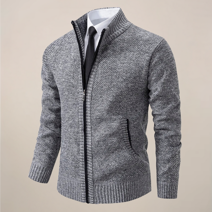 Elegant Kofta med Blixtlås och Strukturerad Krage för Män | Mångsidig Design för Komfort och Stil 2