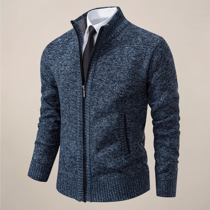Elegant Kofta med Blixtlås och Strukturerad Krage för Män | Mångsidig Design för Komfort och Stil 3