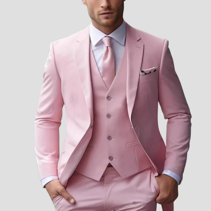 Elegant Kostym Herr | Slim Fit 3-delad Kostym med Hackslag | Modern Design för Affär och Fest 5