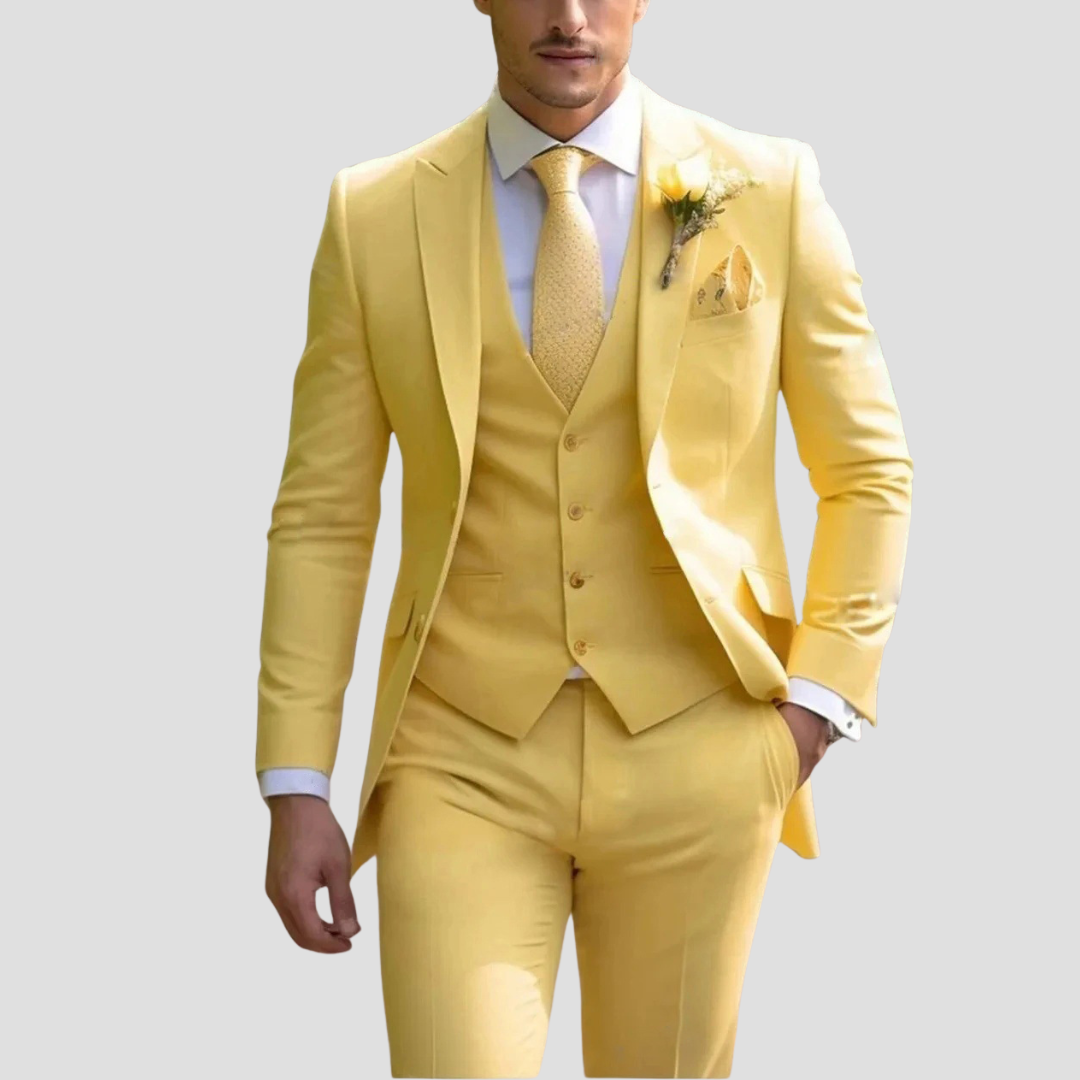 Elegant Kostym Herr | Slim Fit 3-delad Kostym med Hackslag | Modern Design för Affär och Fest 6