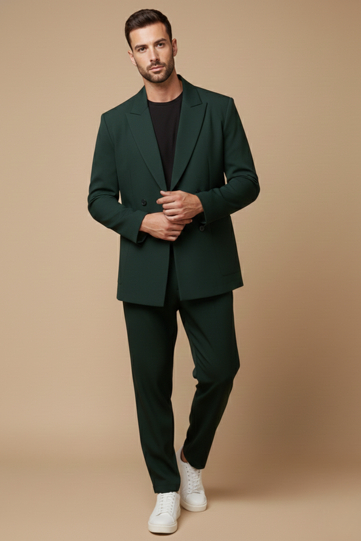Elegant Kostym Herr | Slim Fit Tvådelad Kostym med Dubbelknäppt Kavaj | Skräddarsydd Design för Stil och Komfort 5