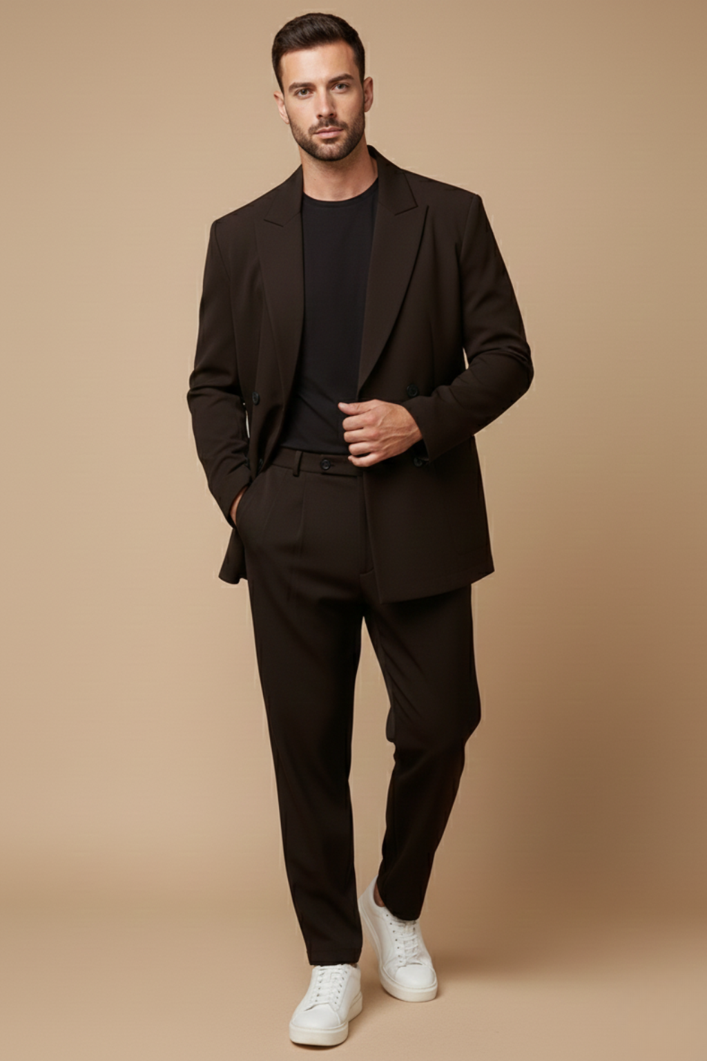 Elegant Kostym Herr | Slim Fit Tvådelad Kostym med Dubbelknäppt Kavaj | Skräddarsydd Design för Stil och Komfort 6
