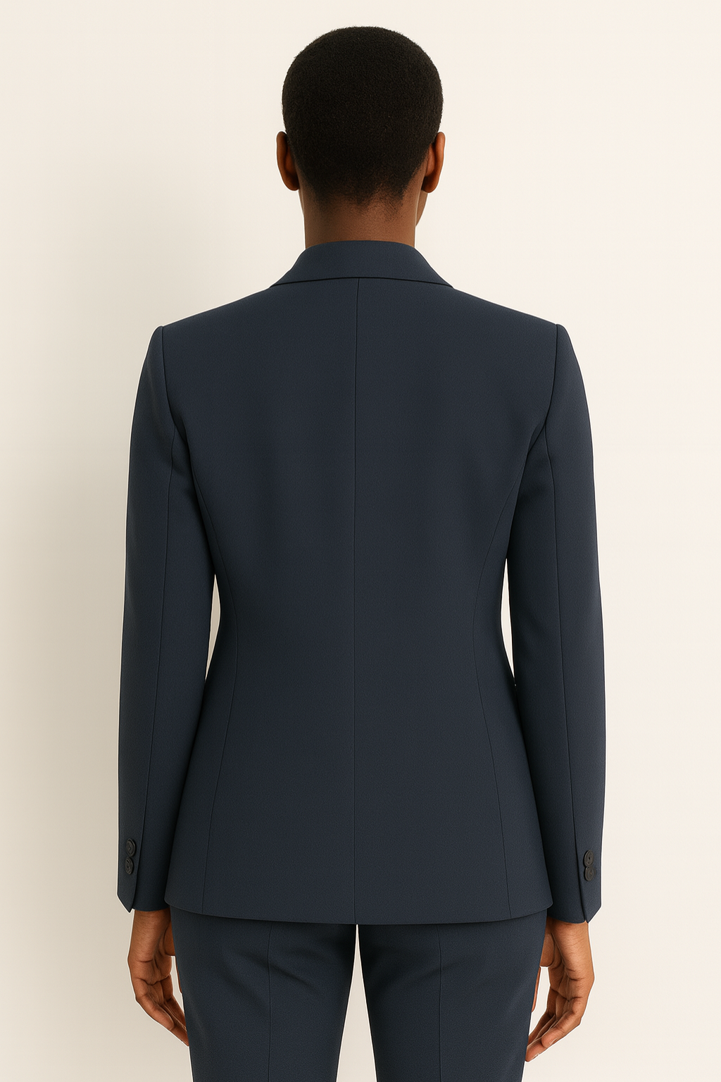 Elegant Kostym Kvinna med Longline Kavaj och Raka Ben | Tidlös Design för Arbete och Fritid 2