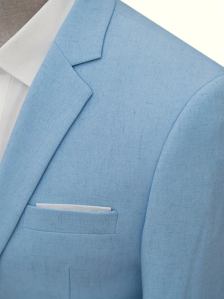 Elegant Kostym med Platt Krage för Män med Bekväm Passform | Perfekt för Bröllop och Arbete 1