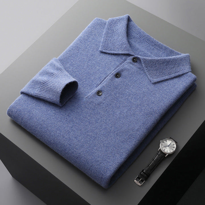 Elegant Långärmad Piketröja med Ribbade Muddar | Klassisk Passform för Stil och Komfort 2