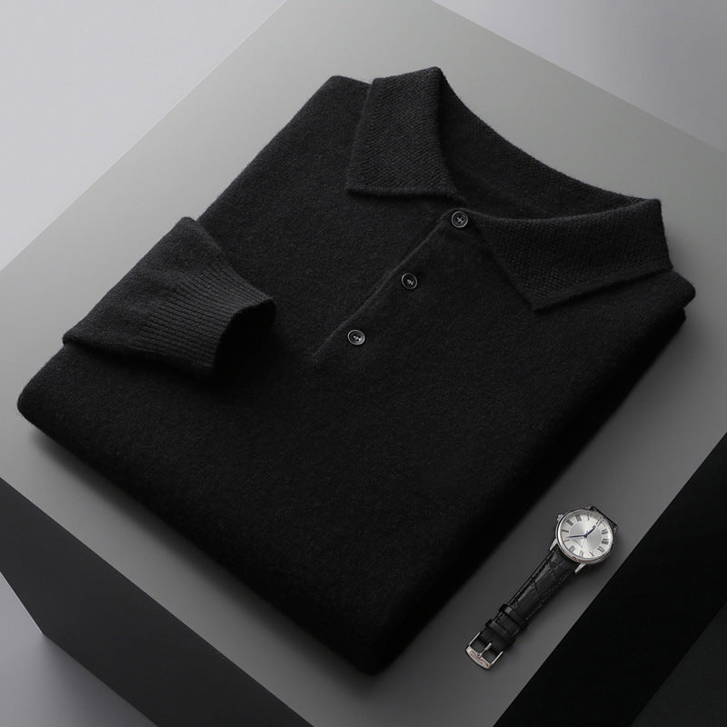 Elegant Långärmad Piketröja med Ribbade Muddar | Klassisk Passform för Stil och Komfort 4
