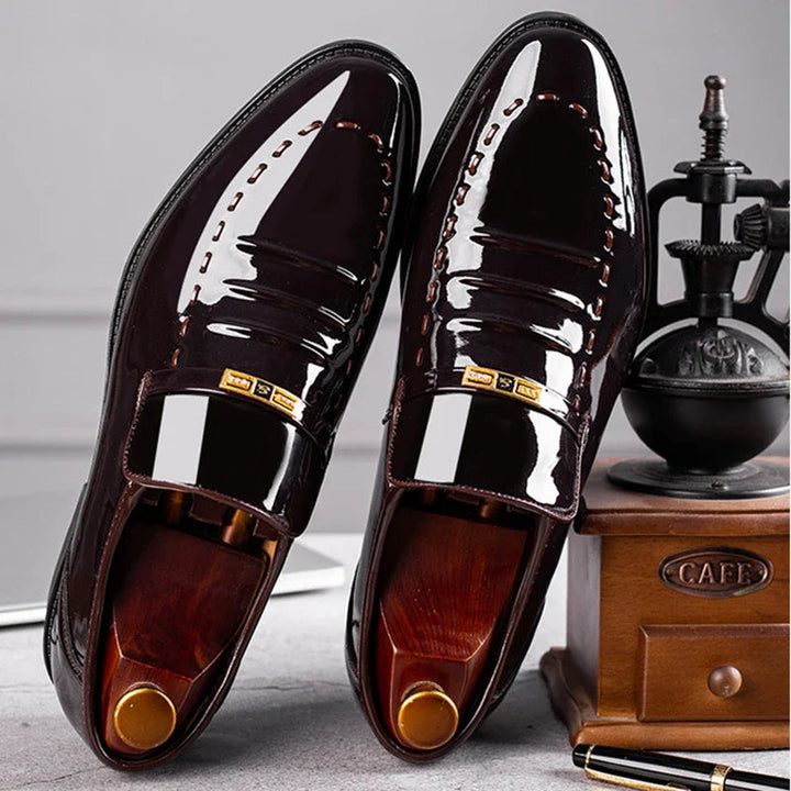 Elegant Loafers Män | Högblank Slip-On Design med Bekväm Passform | Perfekta för Formella Tillfällen 1